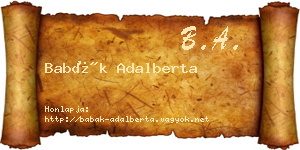 Babák Adalberta névjegykártya